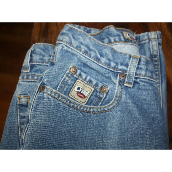 Cruel Girl Relaxed Fit Straight Leg Denim Jeans Blue Medium Wash Women's 15 Reg - Picture 4 of 8
